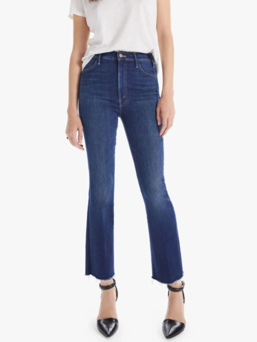 MOTHER Denim The Hustler Ankle Fray Jeans Home Movies Wash - Size 26